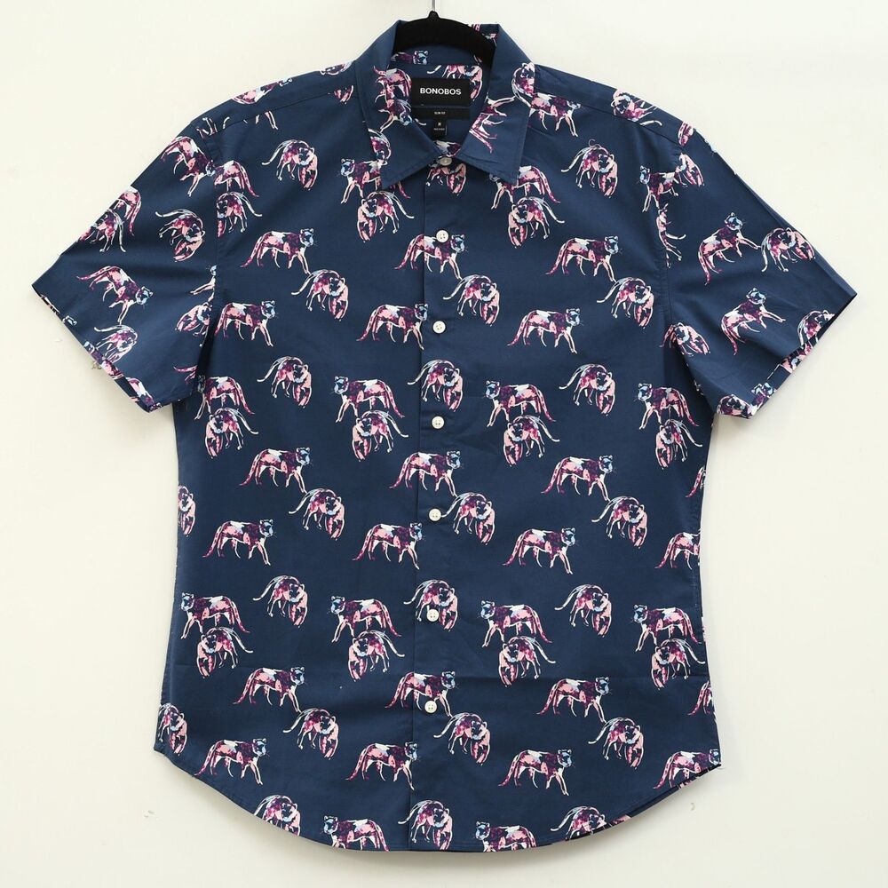 Bonobos Riviera Hawaiian Short Sleeve Men's Shirt Printed Slim Fit M 287323